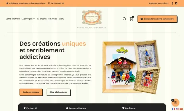 Réalisation BrandID - Mlle Louise site e-commerce mode